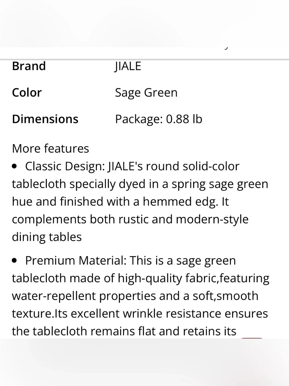 Multi-Purpose Tablecloth Polyester Waterproof Washable 60” Round SAGE GREEN